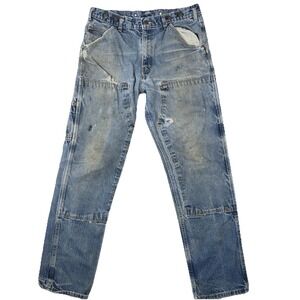 Vintage Wild Ass Double Knee Carpenter Jeans 36x32 USA Made Distressed